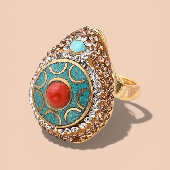 Anthropologie Jewelry - Royal Vintage Statement Ring 👑 Queen-Inspired Heirloom Design